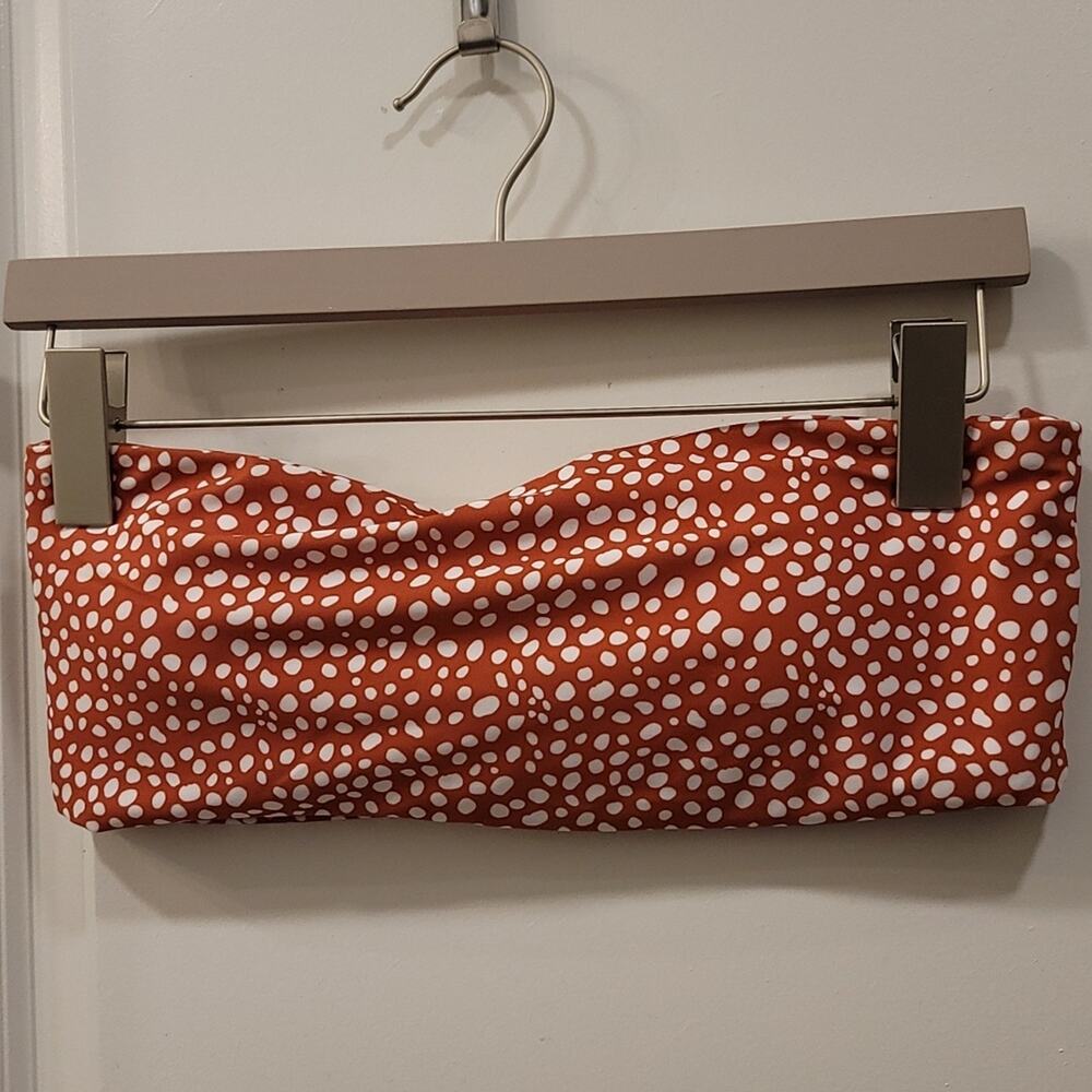 Brown Polka Dot Bandeau Bikini Top